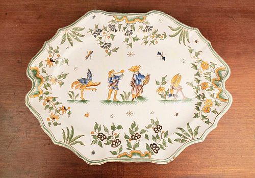 A MOUSTIERS FAIENCE PLATTER FRANCE  39cde5