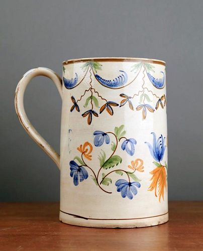 ENGLISH CREAMWARE TANKARD 18THC Of 39cde6