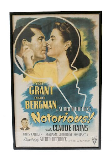 NOTORIOUS RKO 1946 ONE SHEET 39ce29