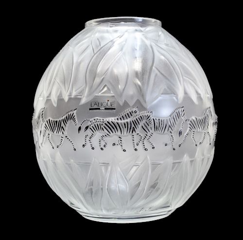 LALIQUE CRYSTAL VASE TANZANIAA