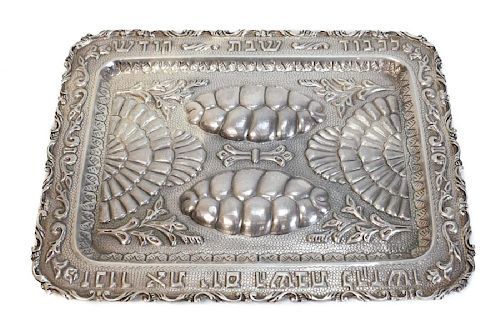 THICK STERLING SILVER CHALLA TRAY  39ce62