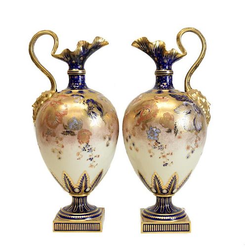 PAIR ROYAL CROWN DERBY EWERSA pair 39cebe