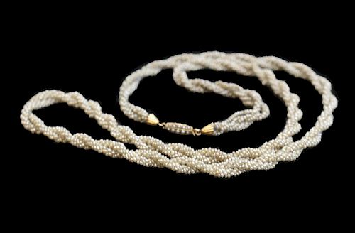 VICTORIAN SEED PEARL NECKLACE14k