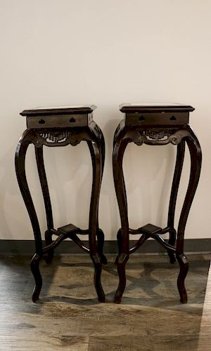 PAIR OF ROSEWOOD PLANT STANDS WITH 39cf2a