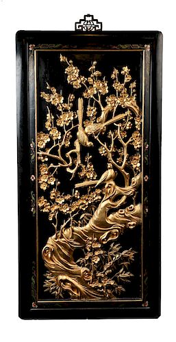 CARVED GILT WOOD PANELChinese gilded 39cfaf