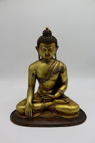 SEATED TIBET/NEPAL BUDDHA SHAKYAMUNI,