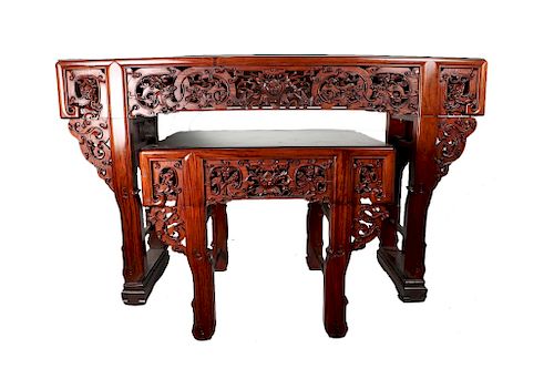 CHINESE SUANZHI ALTAR TABLE SET  39d023