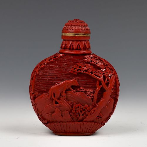 CHINESE CARVED CINNABAR LACQUER 39d02f