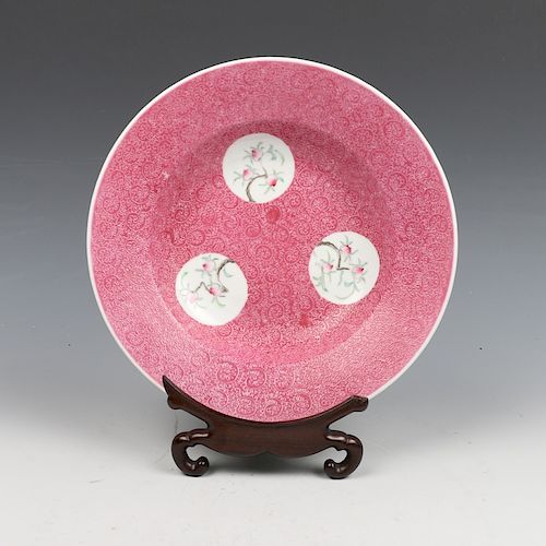 CHINESE PEACHBLOOM PLATE GUANGXU