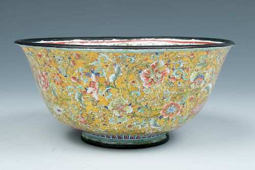 BRONZE-GROUND ENAMEL BOWL, QINGOf