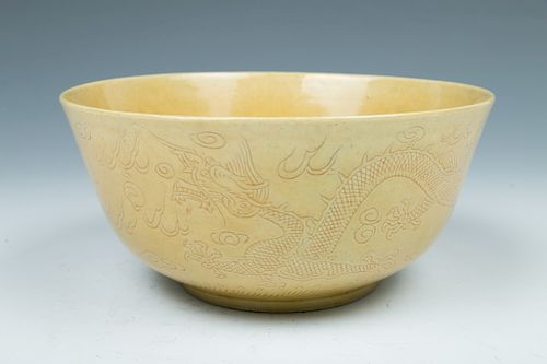 YELLOW GLAZE BOWLThe bowl of globular 39d0eb