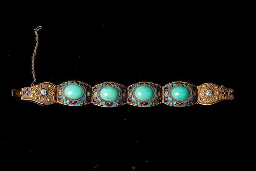 TURQUOISE AND ENAMELING BLUE BRACELETComprised 39d0f5
