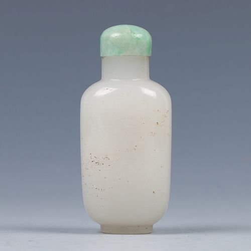 WHITE JADE SNUFF BOTTLE APPLE JADEITE