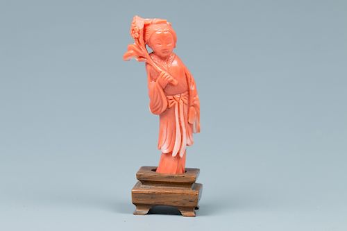 CORAL FIGURE CARVINGDepicting a