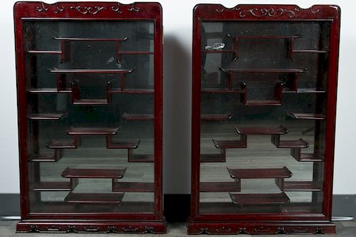 PAIR OF CHINESE HARD WOOD DISPLAY 39d153