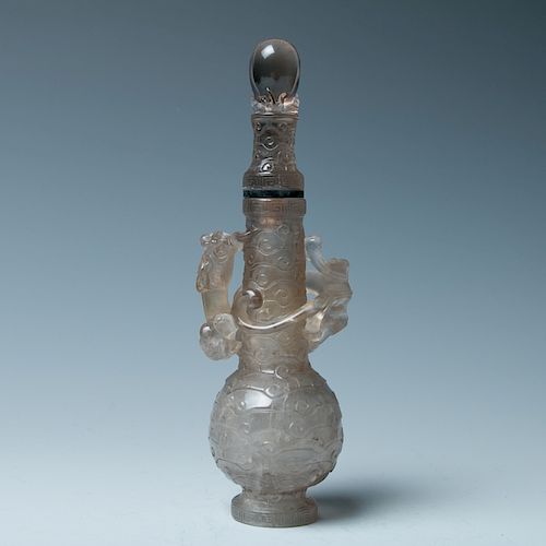 SMOKY QUARTZ DRAGON VASE BOTTLEOf 39d16e