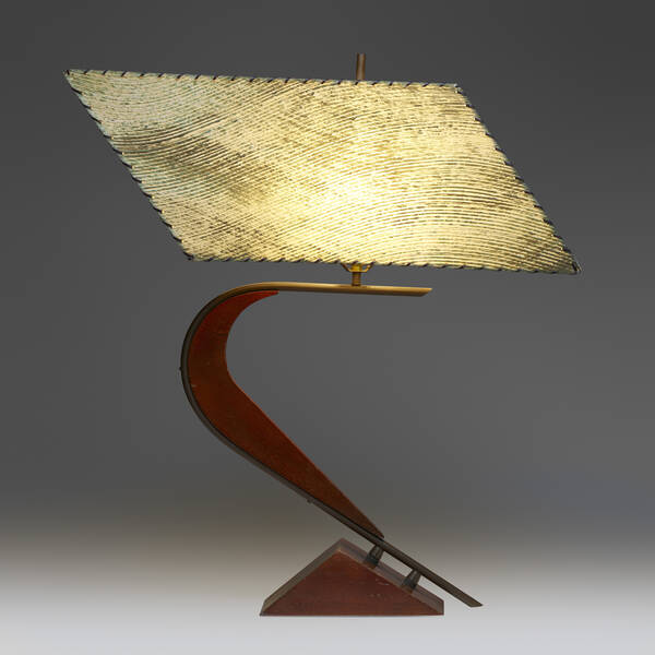 Modern. Table lamp. c. 1955, carved