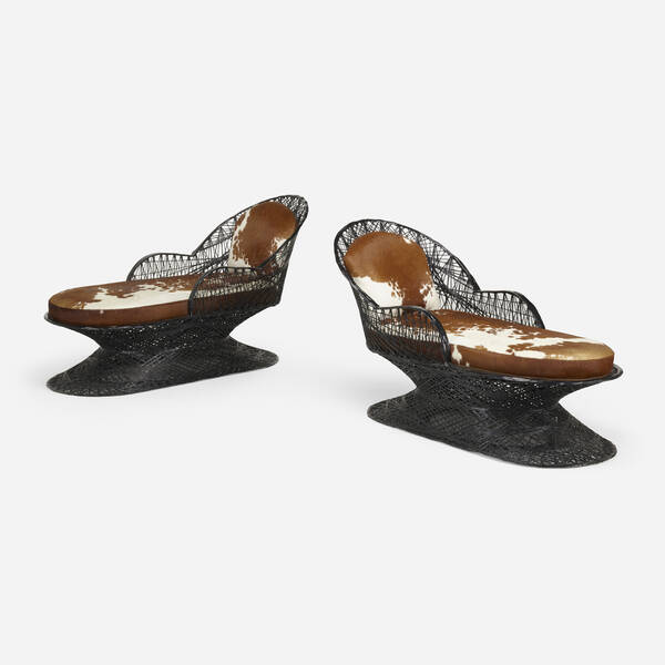 Russell Woodard. Chaise longues, pair.