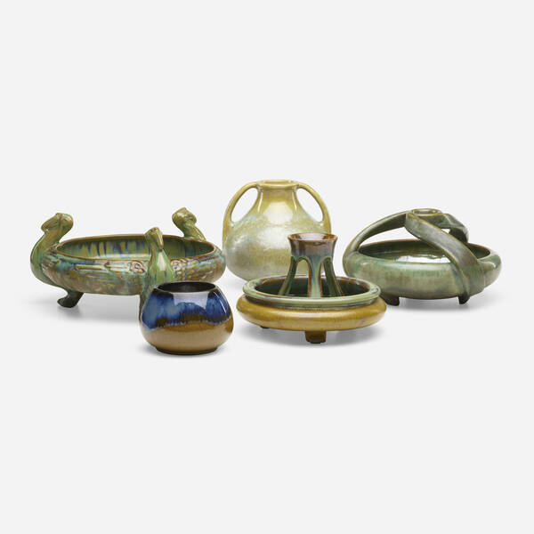 Fulper Pottery Collection of five 39d367