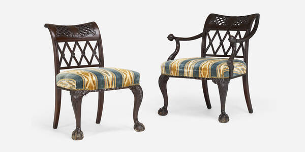 Georgian Style Armchair and chair  39d3a0