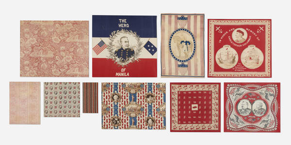 American. Collection of ten fabric articles.