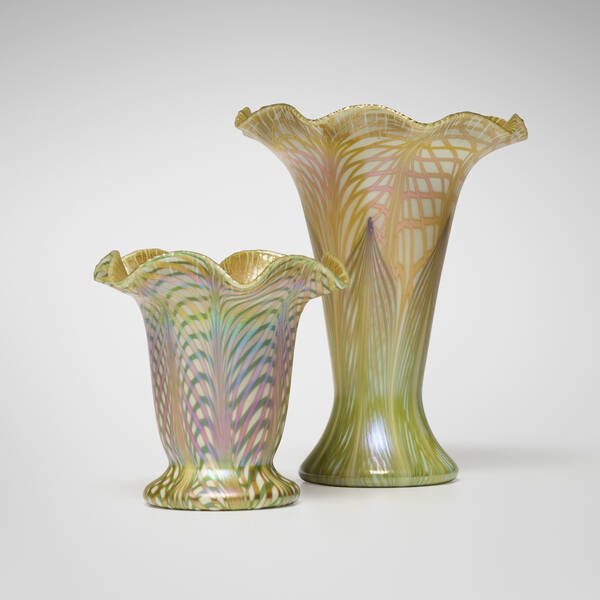 Quezal Vases set of two c 1910  39d41c