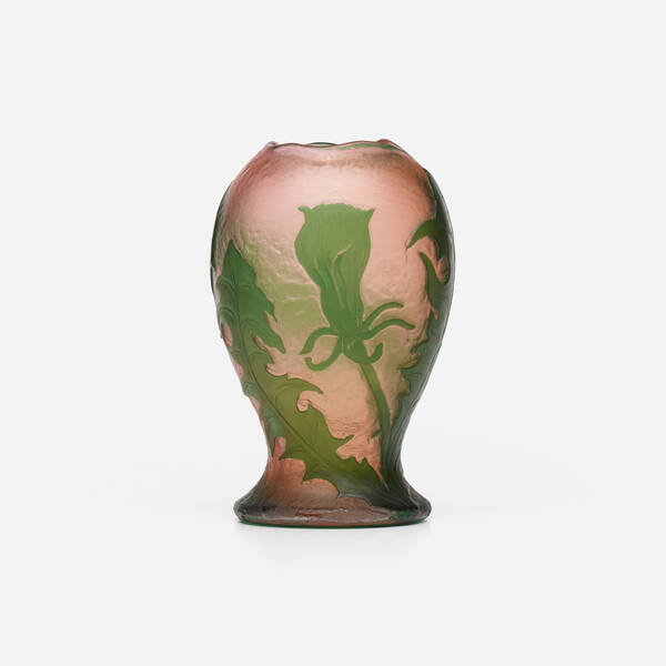 Daum Chardons vase c 1897 acid etched 39d453
