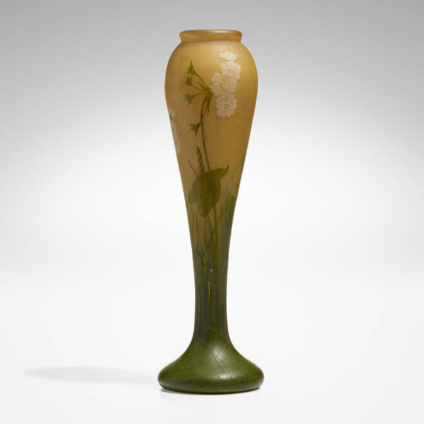 Daum. Tall vase with flowers. c. 1900,