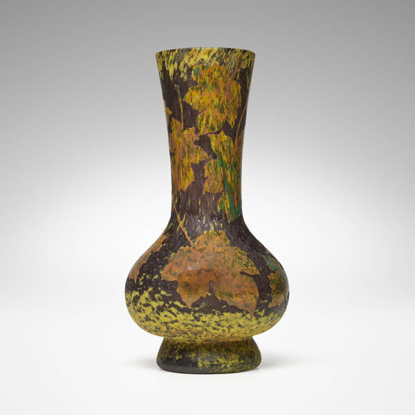 Daum Vase with sycamore leaves  39d45b