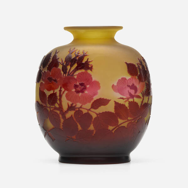 Gallé. Vase with wild roses. c.