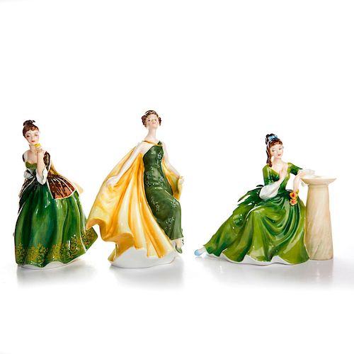 3 ROYAL DOULTON PRETTY LADIES GREEN