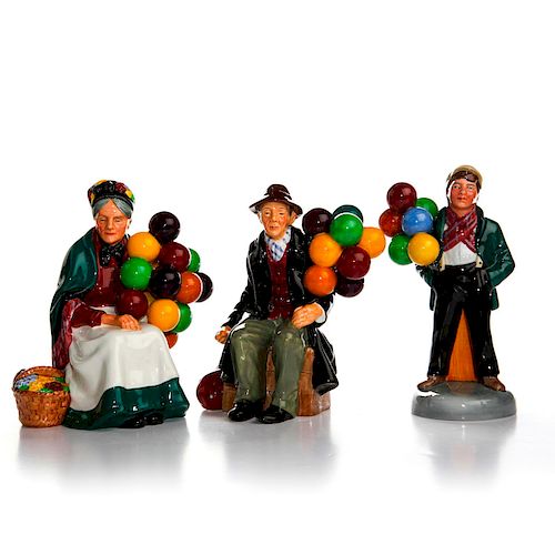 3 ROYAL DOULTON BALLOON SELLERS FIGURINESOld