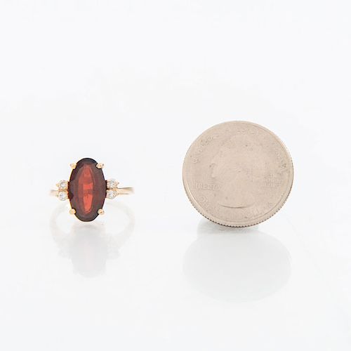 SIZE 6 5 14K YELLOW GOLD GARNET 39af15