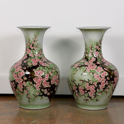 PAIR OF LARGE CHINESE VASESCherry 39af56