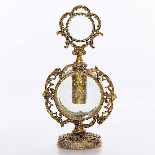 FILIGREE BRASS PERFUME BOTTLE WITH 39af63