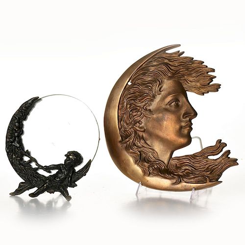 ART NOUVEAU LUNAR WALL PLAQUE AND