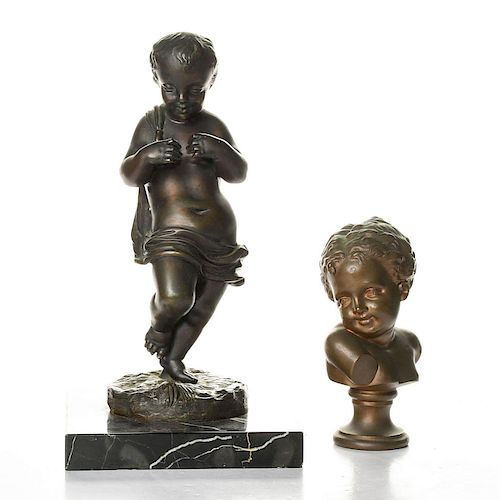 ART DECO BRONZE BUST AND STATUE 39b18a