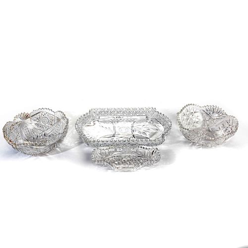4PC CUT CRYSTAL, BOWLS AND TRAYS2