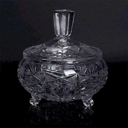 BRILLIANT CUT CRYSTAL CIRCULAR DISH