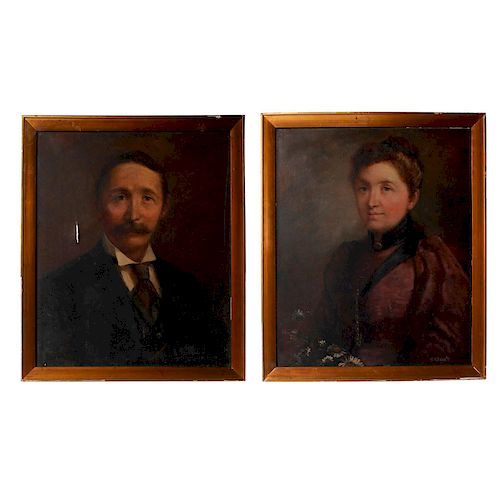 2 VICTORIAN PORTRAITS, MAN AND