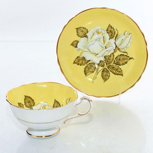 VINTAGE PARAGON YELLOW CUP AND SAUCERWhite