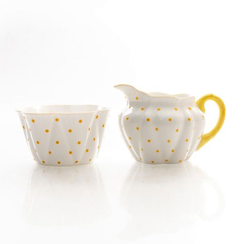 SHELLEY DAINTY SUGAR BOWL AND CREAMERWhite 39b32e