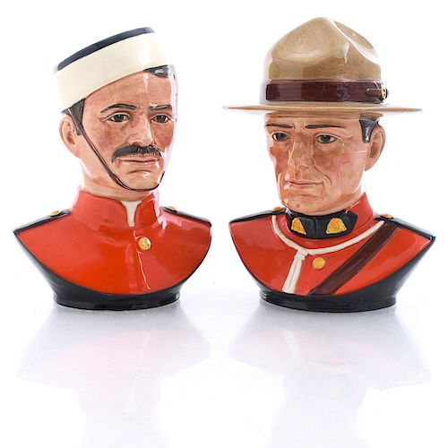 2 ROYAL DOULTON RCMP MOUNTIE JUGSHN2547  39b3b8