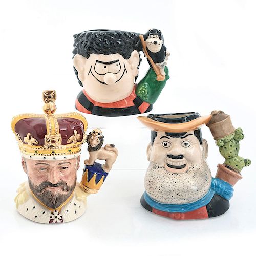 3 MID SIZE ROYAL DOULTON CHARACTER JUGSLim.