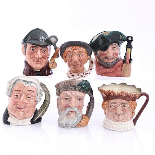 6 SM ROYAL DOULTON CHARACTER JUGSSleuth,