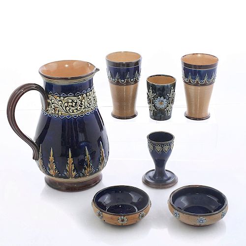 7 DOULTON LAMBETH ART NOUVEAU TABLEWARERaised 39b4bb