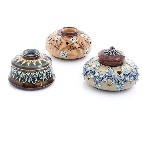 3 DOULTON LAMBETH GLAZED ART NOUVEAU