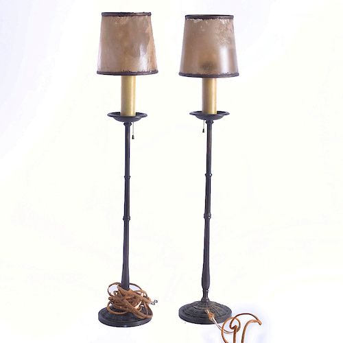 2 SLIM GOTHIC STYLE BRONZE LAMPS 39b567