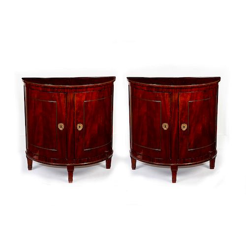 2 ANTIQUE DEMIILUNE 2 DOOR CABINETS 39b58b