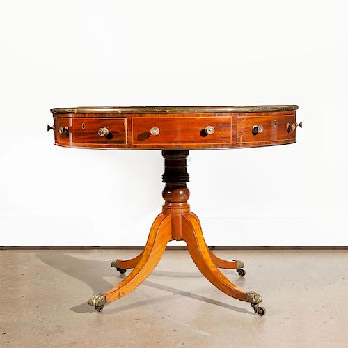 DRUM STYLE GAME TABLE WITH GILT